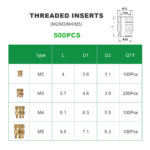 Mintion Assorted Threaded Insert Set - 500 pcs - Figura 2